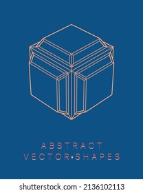 Geometric shape for design. Wireframe illustration. Molecular grid. 3d technology style. Vector illustration. Futuristic connection structure for chemistry and science.