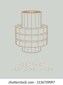 Geometric shape for design. Wireframe illustration. Molecular grid. 3d technology style. Vector illustration. Futuristic connection structure for chemistry and science.