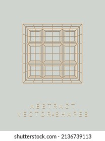Geometric shape for design. Wireframe illustration. Molecular grid. 3d technology style. Vector illustration. Futuristic connection structure for chemistry and science.