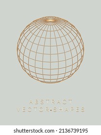 Geometric shape for design. Wireframe illustration. Molecular grid. 3d technology style. Vector illustration. Futuristic connection structure for chemistry and science.