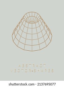 Geometric shape for design. Wireframe illustration. Molecular grid. 3d technology style. Vector illustration. Futuristic connection structure for chemistry and science.