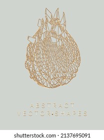 Geometrische Form für das Design. Wireframe-Illustration. Molekulares Gitter. 3D-Technologie-Stil. Vektorgrafik. Futuristische Verbindungsstruktur für Chemie und Wissenschaft.
