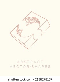 Forma geométrica para el diseño. Ilustración del marco de cables. Cuadrícula molecular. 3 d estilo tecnológico. Ilustración vectorial. Estructura de conexión futurista para la química y la ciencia.