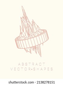 Geometric shape for design. Wireframe illustration. Molecular grid. 3d technology style. Vector illustration. Futuristic connection structure for chemistry and science.