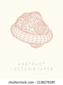 Geometric shape for design. Wireframe illustration. Molecular grid. 3d technology style. Vector illustration. Futuristic connection structure for chemistry and science.