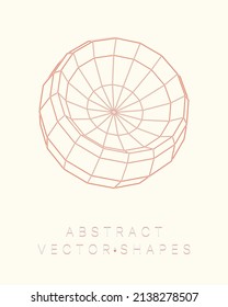 Forma geométrica para el diseño. Ilustración del marco de cables. Cuadrícula molecular. 3 d estilo tecnológico. Ilustración vectorial. Estructura de conexión futurista para la química y la ciencia.