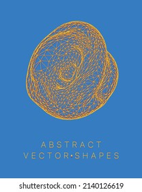 Geometric shape for design. Wireframe illustration. Molecular grid. 3d technology style. Vector illustration. Futuristic connection structure for chemistry and science