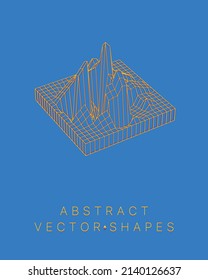 Geometrische Form für das Design. Wireframe-Illustration. Molekulares Gitter. 3D-Technologie-Stil. Vektorgrafik. Futuristische Verbindungsstruktur für Chemie und Wissenschaft