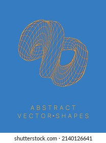 Geometric shape for design. Wireframe illustration. Molecular grid. 3d technology style. Vector illustration. Futuristic connection structure for chemistry and science