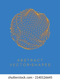 Geometrische Form für das Design. Wireframe-Illustration. Molekulares Gitter. 3D-Technologie-Stil. Vektorgrafik. Futuristische Verbindungsstruktur für Chemie und Wissenschaft