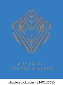 Geometric shape for design. Wireframe illustration. Molecular grid. 3d technology style. Vector illustration. Futuristic connection structure for chemistry and science