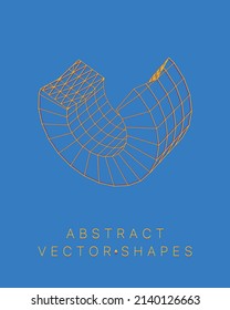 Forma geométrica para el diseño. Ilustración del marco de cables. Cuadrícula molecular. 3 d estilo tecnológico. Ilustración vectorial. Estructura de conexión futurista para la química y la ciencia