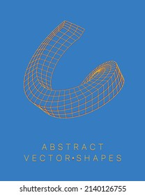 Geometric shape for design. Wireframe illustration. Molecular grid. 3d technology style. Vector illustration. Futuristic connection structure for chemistry and science