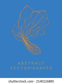 Geometric shape for design. Wireframe illustration. Molecular grid. 3d technology style. Vector illustration. Futuristic connection structure for chemistry and science