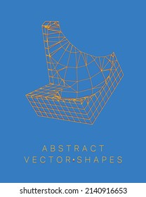 Geometric shape for design. Wireframe illustration. Molecular grid. 3d technology style. Vector illustration. Futuristic connection structure for chemistry and science.