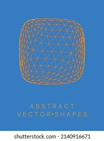 Geometrische Form für das Design. Wireframe-Illustration. Molekulares Gitter. 3D-Technologie-Stil. Vektorgrafik. Futuristische Verbindungsstruktur für Chemie und Wissenschaft.
