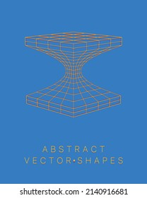 Geometric shape for design. Wireframe illustration. Molecular grid. 3d technology style. Vector illustration. Futuristic connection structure for chemistry and science.