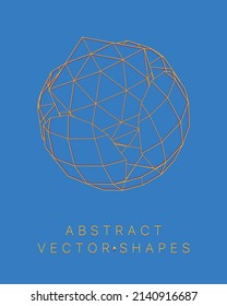 Forma geométrica para el diseño. Ilustración del marco de cables. Cuadrícula molecular. 3 d estilo tecnológico. Ilustración vectorial. Estructura de conexión futurista para la química y la ciencia.