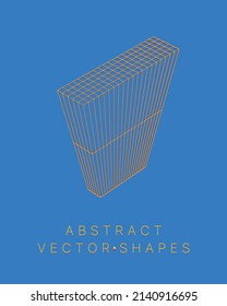 Geometric shape for design. Wireframe illustration. Molecular grid. 3d technology style. Vector illustration. Futuristic connection structure for chemistry and science.