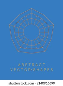Geometric shape for design. Wireframe illustration. Molecular grid. 3d technology style. Vector illustration. Futuristic connection structure for chemistry and science.