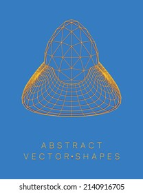 Geometric shape for design. Wireframe illustration. Molecular grid. 3d technology style. Vector illustration. Futuristic connection structure for chemistry and science.