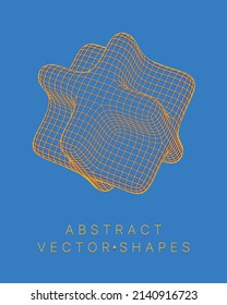 Geometric shape for design. Wireframe illustration. Molecular grid. 3d technology style. Vector illustration. Futuristic connection structure for chemistry and science.