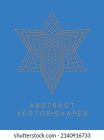 Geometric shape for design. Wireframe illustration. Molecular grid. 3d technology style. Vector illustration. Futuristic connection structure for chemistry and science.