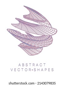 Geometrische Form für das Design. Wireframe-Illustration. Molekulares Gitter. 3D-Technologie-Stil. Vektorgrafik. Futuristische Verbindungsstruktur für Chemie und Wissenschaft.