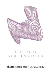 Geometric shape for design. Wireframe illustration. Molecular grid. 3d technology style. Vector illustration. Futuristic connection structure for chemistry and science.