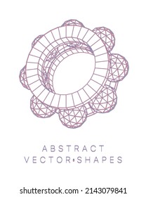 Geometric shape for design. Wireframe illustration. Molecular grid. 3d technology style. Vector illustration. Futuristic connection structure for chemistry and science.