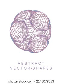 Geometrische Form für das Design. Wireframe-Illustration. Molekulares Gitter. 3D-Technologie-Stil. Vektorgrafik. Futuristische Verbindungsstruktur für Chemie und Wissenschaft.