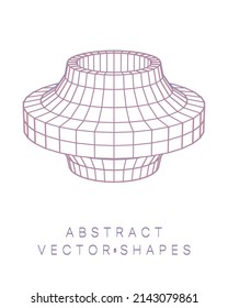 Geometric shape for design. Wireframe illustration. Molecular grid. 3d technology style. Vector illustration. Futuristic connection structure for chemistry and science.