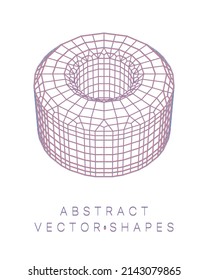 Geometric shape for design. Wireframe illustration. Molecular grid. 3d technology style. Vector illustration. Futuristic connection structure for chemistry and science.