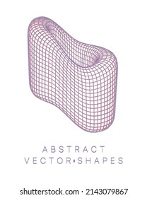 Geometric shape for design. Wireframe illustration. Molecular grid. 3d technology style. Vector illustration. Futuristic connection structure for chemistry and science.