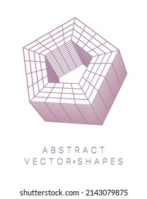 Forma geométrica para el diseño. Ilustración del marco de cables. Cuadrícula molecular. 3 d estilo tecnológico. Ilustración vectorial. Estructura de conexión futurista para la química y la ciencia.