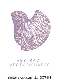 Geometric shape for design. Wireframe illustration. Molecular grid. 3d technology style. Vector illustration. Futuristic connection structure for chemistry and science.