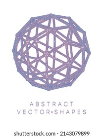 Geometric shape for design. Wireframe illustration. Molecular grid. 3d technology style. Vector illustration. Futuristic connection structure for chemistry and science.
