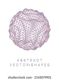 Geometrische Form für das Design. Wireframe-Illustration. Molekulares Gitter. 3D-Technologie-Stil. Vektorgrafik. Futuristische Verbindungsstruktur für Chemie und Wissenschaft.