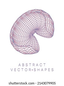 Geometric shape for design. Wireframe illustration. Molecular grid. 3d technology style. Vector illustration. Futuristic connection structure for chemistry and science.