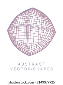 Geometric shape for design. Wireframe illustration. Molecular grid. 3d technology style. Vector illustration. Futuristic connection structure for chemistry and science.