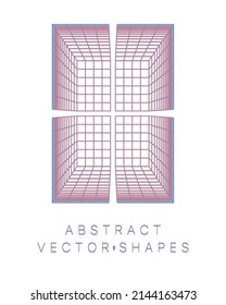 Forma geométrica para el diseño. Ilustración del marco de cables. Cuadrícula molecular. 3 d estilo tecnológico. Ilustración vectorial. Estructura de conexión futurista para la química y la ciencia