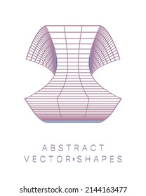 Geometric shape for design. Wireframe illustration. Molecular grid. 3d technology style. Vector illustration. Futuristic connection structure for chemistry and science