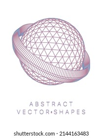 Geometric shape for design. Wireframe illustration. Molecular grid. 3d technology style. Vector illustration. Futuristic connection structure for chemistry and science