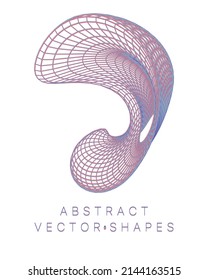 Geometric shape for design. Wireframe illustration. Molecular grid. 3d technology style. Vector illustration. Futuristic connection structure for chemistry and science