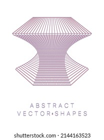 Forma geométrica para el diseño. Ilustración del marco de cables. Cuadrícula molecular. 3 d estilo tecnológico. Ilustración vectorial. Estructura de conexión futurista para la química y la ciencia