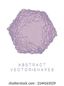 Geometric shape for design. Wireframe illustration. Molecular grid. 3d technology style. Vector illustration. Futuristic connection structure for chemistry and science