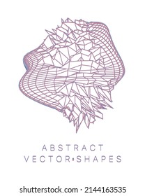 Geometric shape for design. Wireframe illustration. Molecular grid. 3d technology style. Vector illustration. Futuristic connection structure for chemistry and science