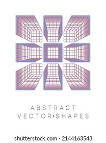 Geometric shape for design. Wireframe illustration. Molecular grid. 3d technology style. Vector illustration. Futuristic connection structure for chemistry and science