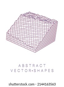 Geometric shape for design. Wireframe illustration. Molecular grid. 3d technology style. Vector illustration. Futuristic connection structure for chemistry and science
