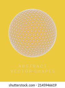 Forma geométrica para el diseño. Ilustración del marco de cables. Cuadrícula molecular. 3 d estilo tecnológico. Ilustración vectorial. Estructura de conexión futurista para la química y la ciencia